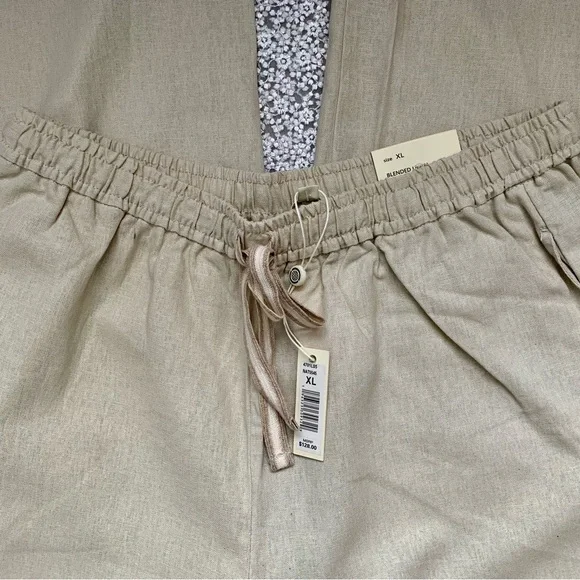 Max Studio London NWT Cream Wide-Leg Linen Trousers - Picture 3 of 15